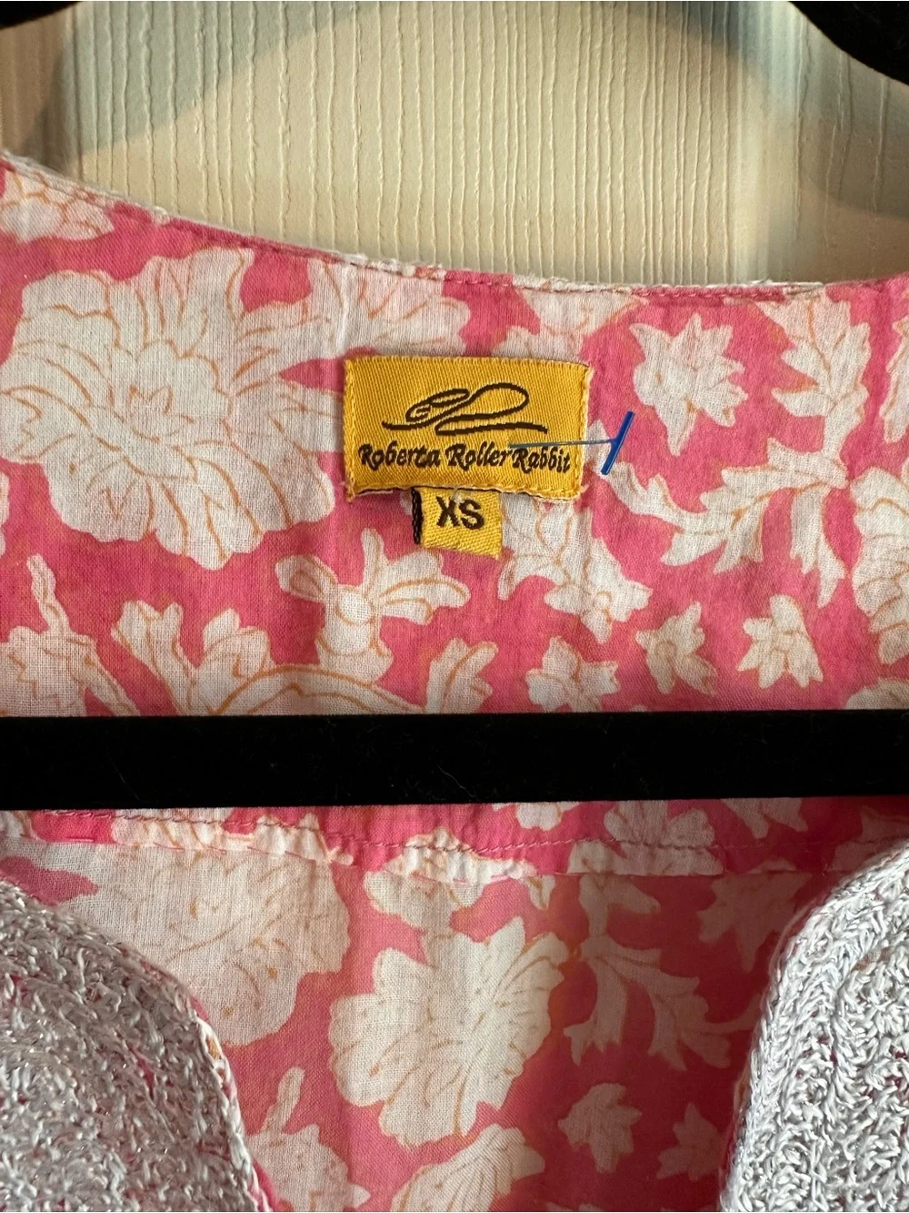 Roberta Roller Rabbit Pink Floral Embroidered V-Neck Tunic